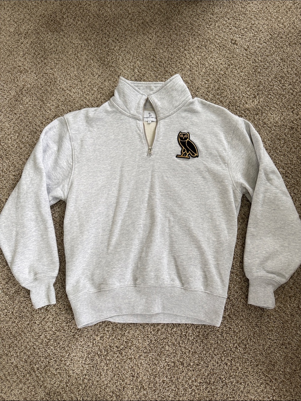 OVO (October’s Very Own) Light Gray Quarter-Zip Sweatshirt
